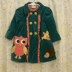 Sam and Sydney Owl ruffle coat